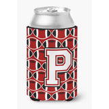 Caroline'S Treasures Cj1082-Pcc Letter P Football Cardinal And White Can Or Bottle Hugger, Multicolor