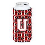 Letter U Football Cardinal And White Tall Boy Beverage Insulator Hugger Cj1082-Utbc