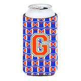 Letter G Football Green, Blue And Orange Tall Boy Beverage Insulator Hugger Cj1083-Gtbc