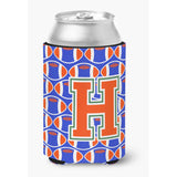 Caroline'S Treasures Cj1083-Hcc Letter H Football Green, Blue And Orange Can Or Bottle Hugger, Multicolor