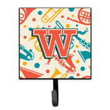 Caroline'S Treasures Cj2001-Wsh4 Letter W Retro Teal Orange Musical Instruments Initial Leash Or Key Holder, Small, Multicolor