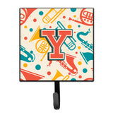 Caroline'S Treasures Cj2001-Ysh4 Letter Y Retro Teal Orange Musical Instruments Initial Leash Or Key Holder, Small, Multicolor