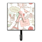Caroline'S Treasures Cj2002-Ash4 Letter A Love In Paris Pink Leash Or Key Holder, Small, Multicolor
