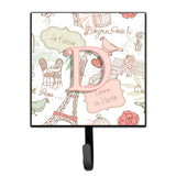 Caroline'S Treasures Cj2002-Dsh4 Letter D Love In Paris Pink Leash Or Key Holder, Small, Multicolor