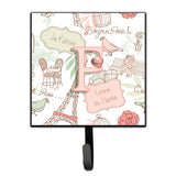 Caroline'S Treasures Cj2002-Fsh4 Letter F Love In Paris Pink Leash Or Key Holder, Small, Multicolor