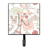Caroline'S Treasures Cj2002-Ksh4 Letter K Love In Paris Pink Leash Or Key Holder, Small, Multicolor