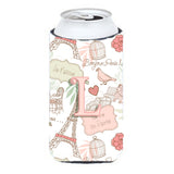 Letter L Love In Paris Pink Tall Boy Beverage Insulator Hugger Cj2002-Ltbc