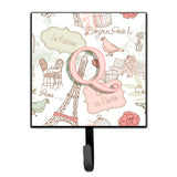 Caroline'S Treasures Cj2002-Qsh4 Letter Q Love In Paris Pink Leash Or Key Holder, Small, Multicolor