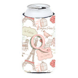 Letter Q Love In Paris Pink Tall Boy Beverage Insulator Hugger Cj2002-Qtbc