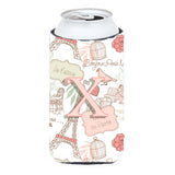 Letter X Love In Paris Pink Tall Boy Beverage Insulator Hugger Cj2002-Xtbc