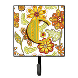 Caroline'S Treasures Cj2003-Csh4 Letter C Floral Mustard And Green Leash Or Key Holder, Small, Multicolor