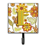 Caroline'S Treasures Cj2003-Esh4 Letter E Floral Mustard And Green Leash Or Key Holder, Small, Multicolor
