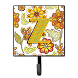 Caroline'S Treasures Cj2003-Zsh4 Letter Z Floral Mustard And Green Leash Or Key Holder, Small, Multicolor