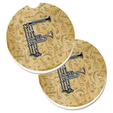 Caroline'S Treasures Letter F Musical Instrument Alphabet Set Of 2 Cup Holder Car Coasters Cj2004-Fcarc, 2.56, Multicolor