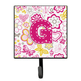 Caroline'S Treasures Cj2005-Gsh4 Letter G Flowers And Butterflies Pink Leash Or Key Holder, Small, Multicolor