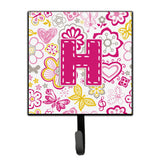 Caroline'S Treasures Cj2005-Hsh4 Letter H Flowers And Butterflies Pink Leash Or Key Holder, Small, Multicolor