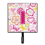 Caroline'S Treasures Cj2005-Ish4 Letter I Flowers And Butterflies Pink Leash Or Key Holder, Small, Multicolor