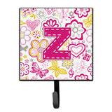 Caroline'S Treasures Cj2005-Zsh4 Letter Z Flowers And Butterflies Pink Leash Or Key Holder, Small, Multicolor