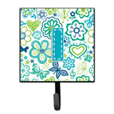 Caroline'S Treasures Cj2006-Ish4 Letter I Flowers And Butterflies Teal Blue Leash Or Key Holder, Small, Multicolor