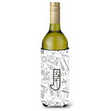 Letter J Musical Note Letters Wine Bottle Beverage Insulator Hugger Cj2007-Jliterk