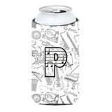 Letter P Musical Note Letters Tall Boy Beverage Insulator Hugger Cj2007-Ptbc