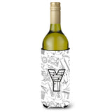 Letter Y Musical Note Letters Wine Bottle Beverage Insulator Hugger Cj2007-Yliterk