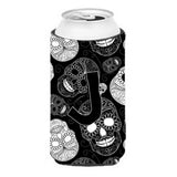 Letter J Day Of The Dead Skulls Black Tall Boy Beverage Insulator Hugger Cj2008-Jtbc