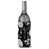 Letter U Day Of The Dead Skulls Black Wine Bottle Beverage Insulator Hugger Cj2008-Uliterk