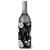 Letter W Day Of The Dead Skulls Black Wine Bottle Beverage Insulator Hugger Cj2008-Wliterk
