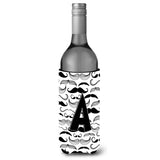 Letter A Moustache Initial Wine Bottle Beverage Insulator Hugger Cj2009-Aliterk
