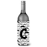 Letter C Moustache Initial Wine Bottle Beverage Insulator Hugger Cj2009-Cliterk