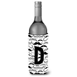 Letter D Moustache Initial Wine Bottle Beverage Insulator Hugger Cj2009-Dliterk