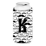 Letter K Moustache Initial Tall Boy Beverage Insulator Hugger Cj2009-Ktbc