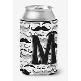 Letter M Moustache Initial Can Or Bottle Hugger Cj2009-Mcc