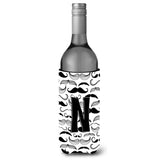 Letter N Moustache Initial Wine Bottle Beverage Insulator Hugger Cj2009-Nliterk