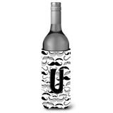 Letter U Moustache Initial Wine Bottle Beverage Insulator Hugger Cj2009-Uliterk