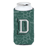Letter D Back To School Initial Tall Boy Beverage Insulator Hugger Cj2010-Dtbc