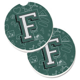 Caroline'S Treasures Letter F Back To School Initial Set Of 2 Cup Holder Car Coasters Cj2010-Fcarc, 2.56, Multicolor