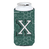 Letter X Back To School Initial Tall Boy Beverage Insulator Hugger Cj2010-Xtbc