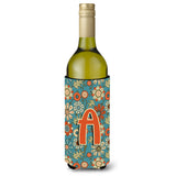 Letter A Flowers Retro Blue Wine Bottle Beverage Insulator Hugger Cj2012-Aliterk
