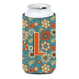 Letter L Flowers Retro Blue Tall Boy Beverage Insulator Hugger Cj2012-Ltbc