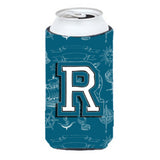Letter R Sea Doodles Initial Alphabet Tall Boy Beverage Insulator Hugger Cj2014-Rtbc
