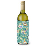Letter C Circle Circle Teal Initial Alphabet Wine Bottle Beverage Insulator Hugger Cj2015-Cliterk