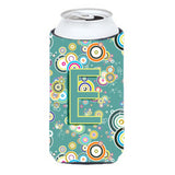 Letter E Circle Circle Teal Initial Alphabet Tall Boy Beverage Insulator Hugger Cj2015-Etbc