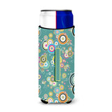 Letter I Circle Circle Teal Initial Alphabet Ultra Beverage Insulators For Slim Cans Cj2015-Imuk