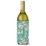 Letter J Circle Circle Teal Initial Alphabet Wine Bottle Beverage Insulator Hugger Cj2015-Jliterk
