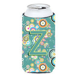 Letter Z Circle Circle Teal Initial Alphabet Tall Boy Beverage Insulator Hugger Cj2015-Ztbc