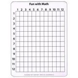 Math Whiteboard, 1-Sided, 12x12 Grid, 9 x 12, 10 Boards