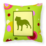 Caroline'S Treasures Ck1060Pw1414 Staffie Decorative Canvas Fabric Pillow, Large, Multicolor