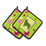 Caroline'S Treasures Border Collie Pair Of Pot Holders Ck1119Pthd, 7.5Hx7.5W, Multicolor